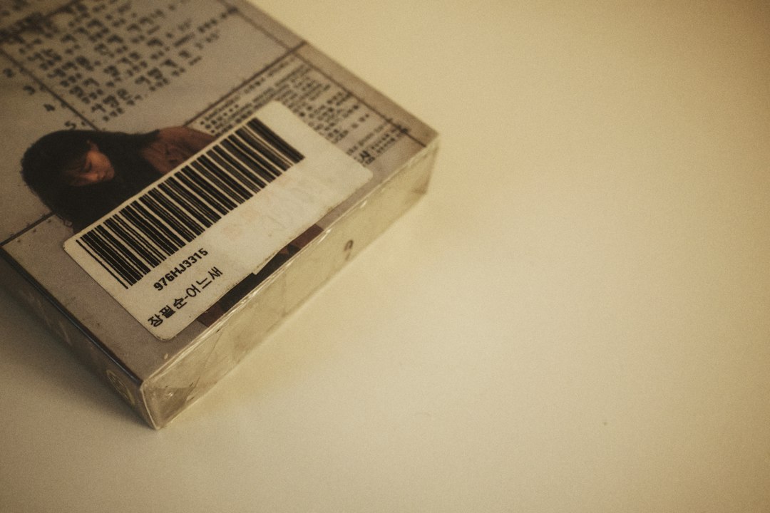 a bar code on top of a box on a table